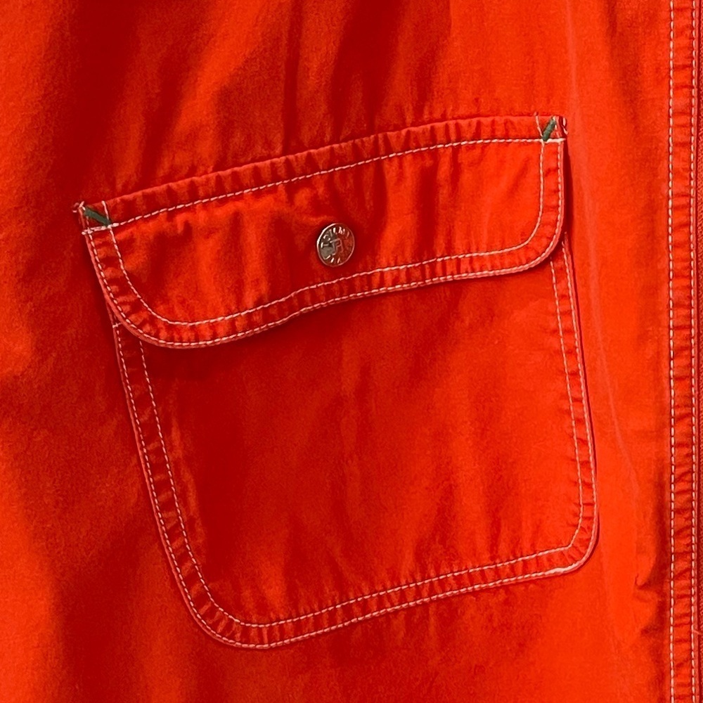 Vintage 90’s Tommy Hilfiger Shacket Men’s Large Orange Jacket shirt windbreaker - Picture 7 of 16